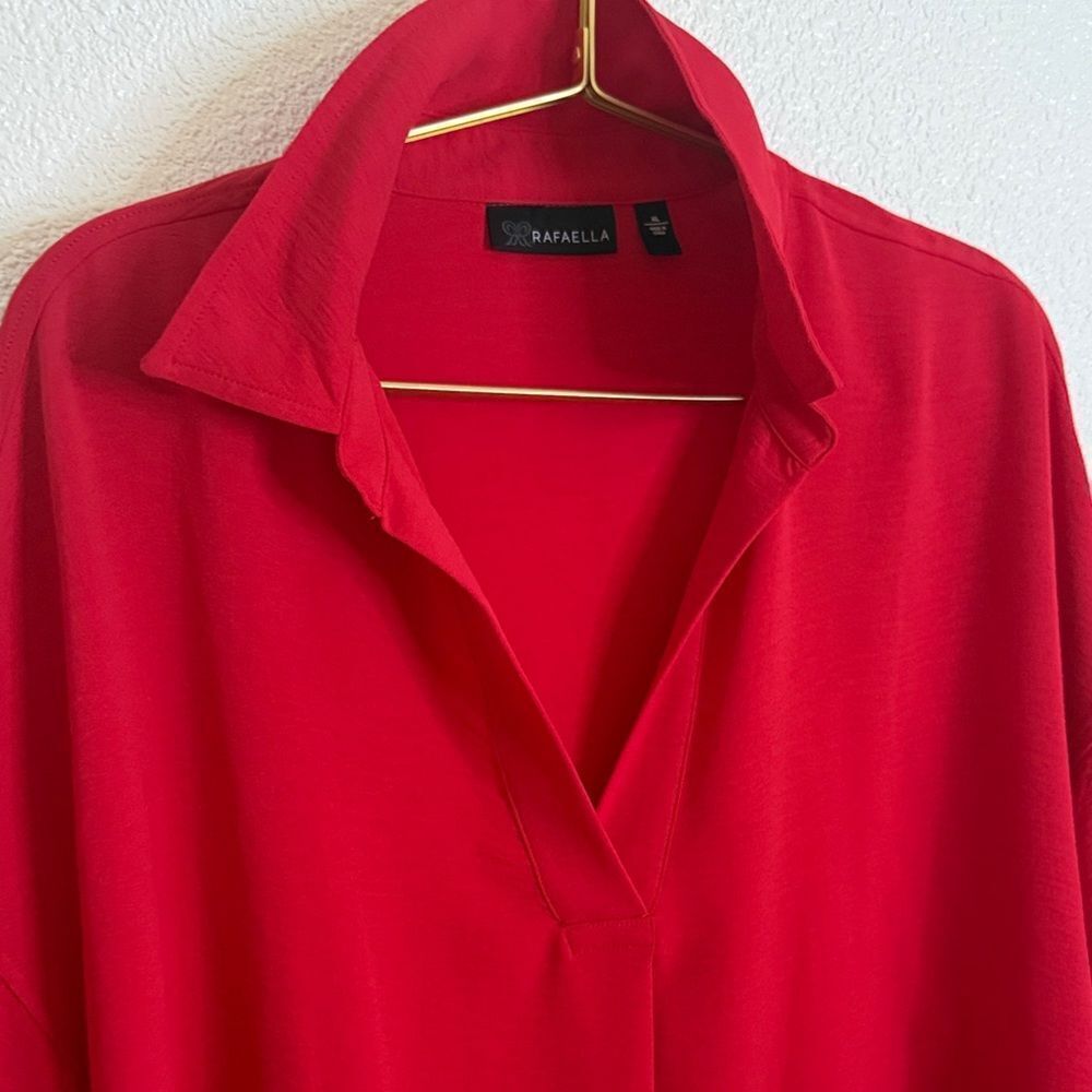 Rafaella Vibrant Red long sleeve Blouse- Size XL - Picture 3 of 6